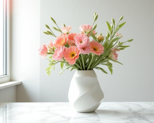 Modern flower arrangement in studio